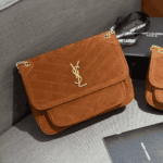 Saint Laurent Niki Baby Chain Bag Brown Suede Leather - Image 6