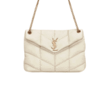 Saint Laurent Loulou Puffer Medium Bag White Leather