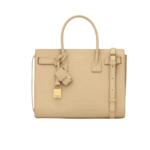 Saint Laurent Sac De Jour Baby Smooth Dark Beige Leather Handbag