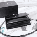 Saint Laurent Sunset Medium Mirror Effect Leather Bag Black - Image 4