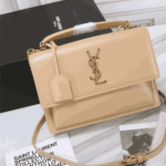 Saint Laurent Sunset Medium Smooth Leather Shoulder Bag Dark Beige - Image 8