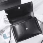 Saint Laurent Sunset Medium Mirror Effect Leather Bag Black - Image 6