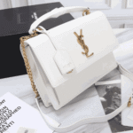 Saint Laurent Sunset Medium White Smooth Leather Shoulder Bag - Image 6