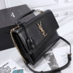 Saint Laurent Sunset Medium Smooth Leather Shoulder Bag Black - Image 6