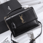 Saint Laurent Sunset Medium Smooth Leather Shoulder Bag Black - Image 5