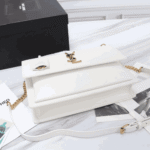 Saint Laurent Sunset Medium White Smooth Leather Shoulder Bag - Image 3