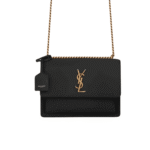 Saint Laurent Sunset Medium Smooth Leather Shoulder Bag Black