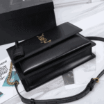 Saint Laurent Sunset Medium Smooth Leather Shoulder Bag Black - Image 9