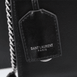 Saint Laurent Sunset Medium Mirror Effect Leather Bag Black - Image 8
