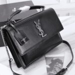 Saint Laurent Sunset Medium Mirror Effect Leather Bag Black - Image 9