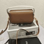 Saint Laurent Mini Voltaire Leather Shoulder Bag Dark Cork - Image 5