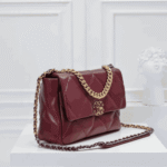 Chanel 19 Shiny Crumpled Burgundy Bag - Image 2