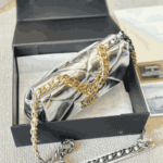 Chanel 19 Flap Bag Metallic Silver - Image 3