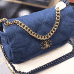 Chanel 19 Flap Denim Bag Blue - Image 3