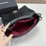 Chanel 19 Handbag Black Shiny Leather - Image 4