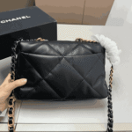 Chanel 19 Handbag Black Shiny Leather - Image 5