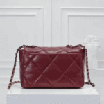 Chanel 19 Shiny Crumpled Burgundy Bag - Image 4