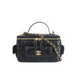 Chanel 22K Small Vanity Case with Pockets Black