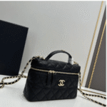 Chanel 25C Vanity with Chain Gold Hardware Black - Image 7