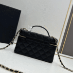 Chanel 25C Vanity with Chain Gold Hardware Black - Image 6