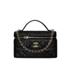 Chanel 25C Vanity with Chain Gold Hardware Black