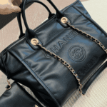 Chanel Large Deauville Shopping Bag Black - Image 2
