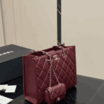 Chanel Small Shopping Bag Burgundy Gold-Tone Hardware - Image 2