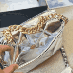 Chanel 19 Flap Bag Metallic Silver - Image 6
