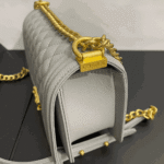 Chanel Medium Boy Bag Light Gray - Image 5