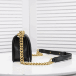 Chanel Boy Chevron Small Handbag Black with Gold Hardware - Image 2
