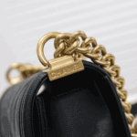 Chanel Boy Chevron Small Handbag Black with Gold Hardware - Image 5