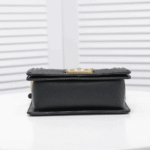 Chanel Boy Chevron Small Handbag Black with Gold Hardware - Image 3