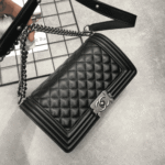 Chanel Boy Medium Leather Handbag Black - Image 2