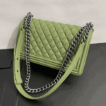 Chanel Boy Medium Handbag Metallic Olive - Image 6