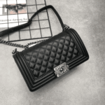 Chanel Boy Medium Leather Handbag Black - Image 4