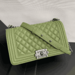 Chanel Boy Medium Handbag Metallic Olive - Image 3