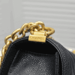 Chanel Boy Chevron Medium Handbag Black with Gold Hardware - Image 8