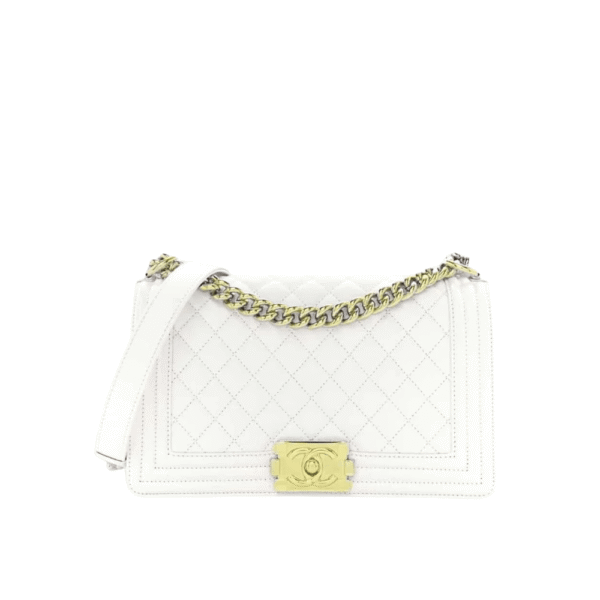 Chanel Boy Medium Handbag White