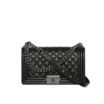 Chanel Boy Medium Leather Handbag Black