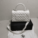 Chanel Coco Top Handle Flap Bag White - Image 2