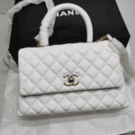 Chanel Coco Top Handle Flap Bag White - Image 5