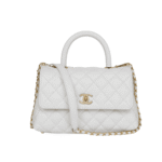 Chanel Coco Top Handle Flap Bag White