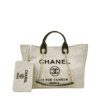 Chanel Deauville Large Tote Shopping Bag Tweed