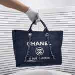 Chanel Deauville Shopping Tote Dark Blue - Image 2