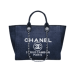 Chanel Deauville Shopping Tote Dark Blue