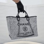 Chanel Large Deauville Tote Bag Bicolor Gray - Image 4