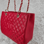 Chanel Grand Shopping Tote Red with Gold-Tone Hardware - Image 6