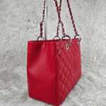 Chanel Grand Shopping Tote Red with Silver-Tone Hardware - Image 5