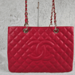 Chanel Grand Shopping Tote Red with Gold-Tone Hardware - Image 5