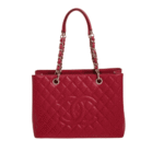 Chanel Grand Shopping Tote Red with Gold-Tone Hardware